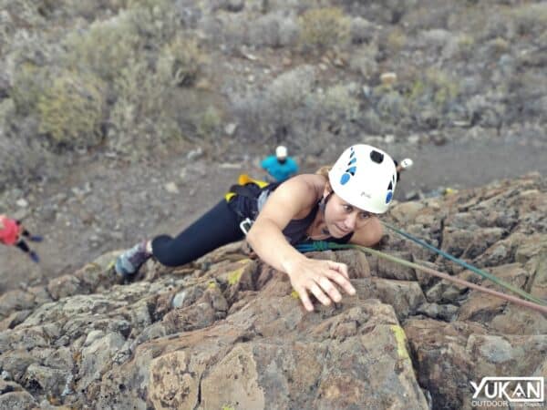 Person climbing.