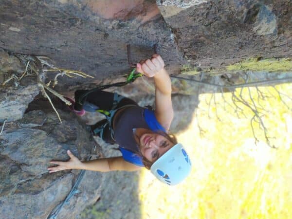 Person climbing.