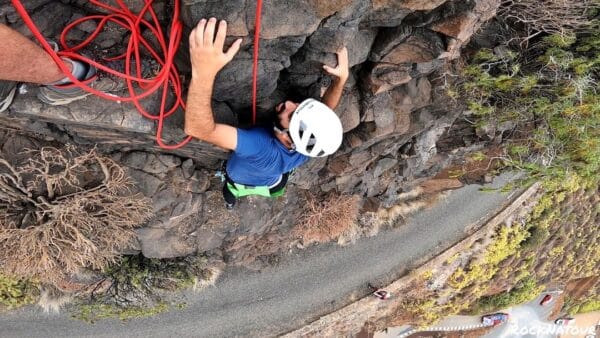 Person climbing.