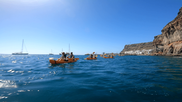 Kayaks in the sea.